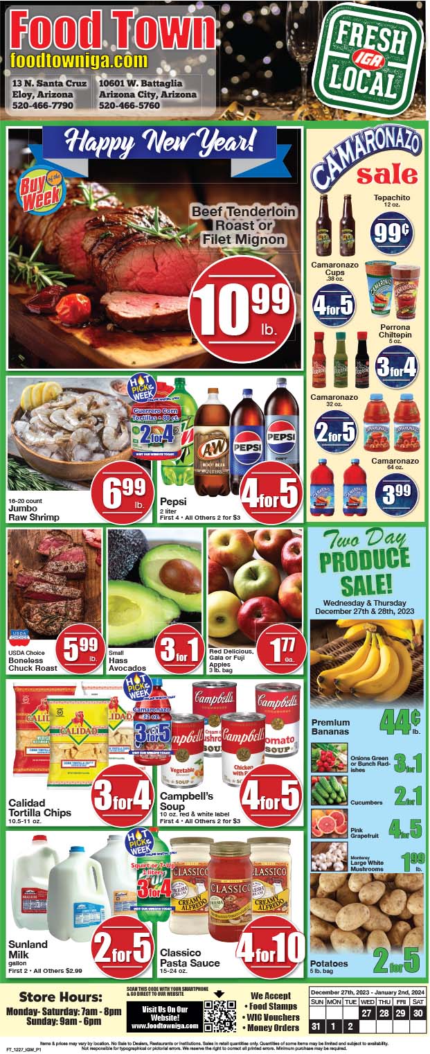 Weekly Ad December 27 2023 January 2 2024 Food Town IGA   FT 1227 IGW P1 